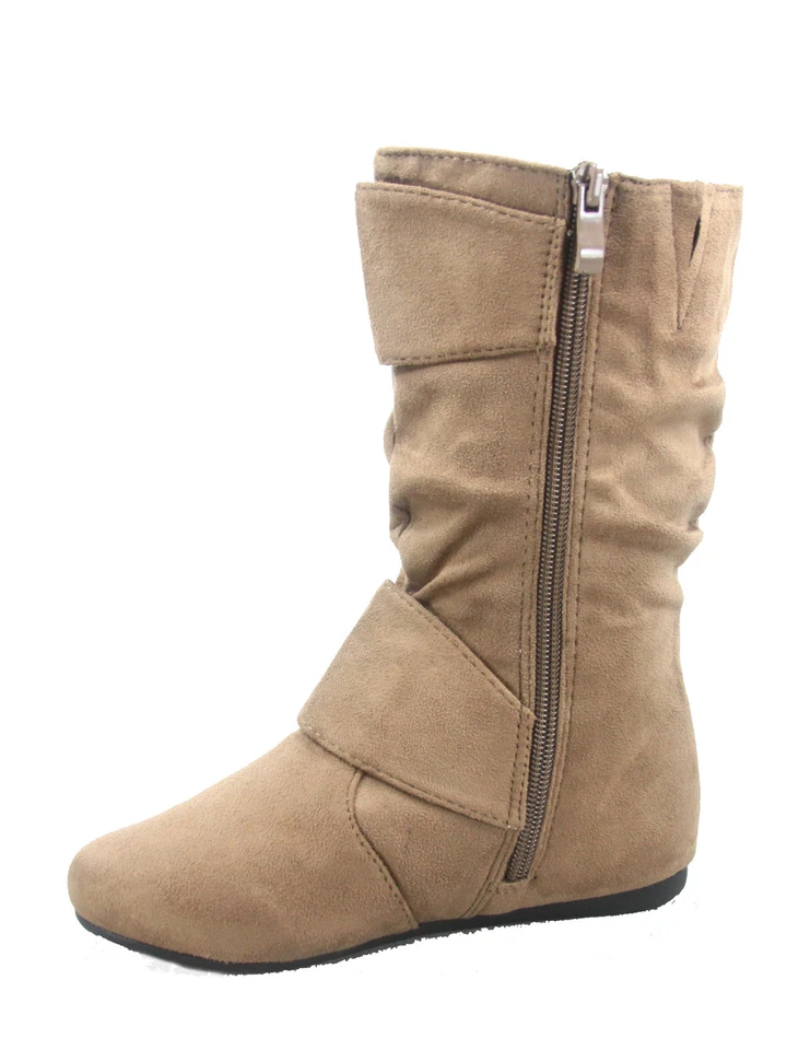 12 Colors Cute Causal Flat Buckle Zip Mid-Calf Girl's Kid's Boots Size 9 - 4 NEW - Image 1 of 4