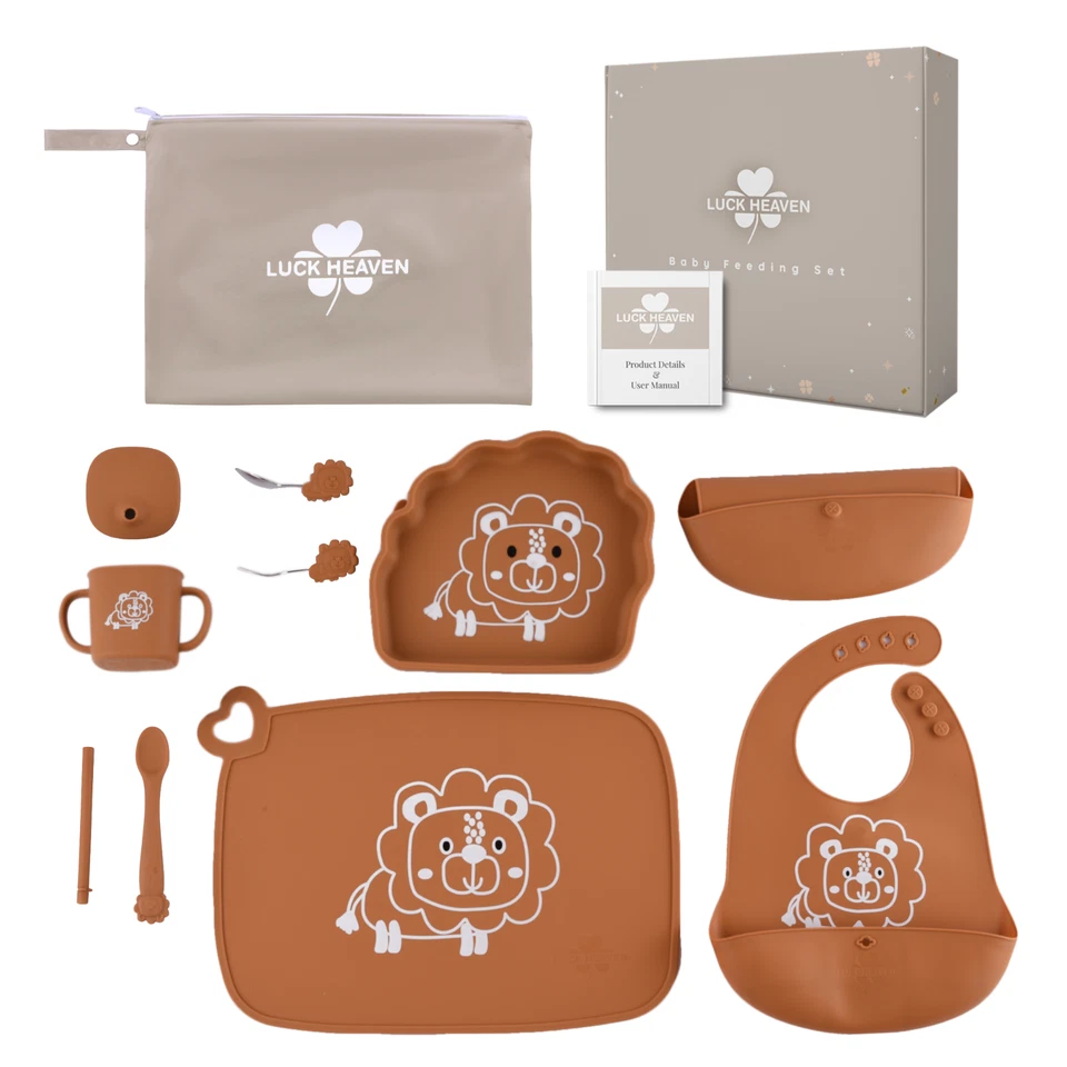 LUCK HEAVEN Juego de Alimentación de Silicona para Babero de Bebé Led Suministros de Destete con Cuenco Cucharas Foto 1 de 4
