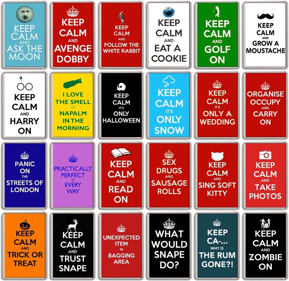 FRIDGE MAGNET - KEEP CALM AND.... (Various Design)- - Big