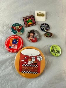 Vintage Pinback Button Lot McDonald's Ringo Starr Garth Brooks Bozo Mix Lot - Picture 1 of 14