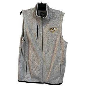 Chaleco Nashville Predators Para Hombres Grande Gris Polar Bordado Logo Chaqueta - Imagen 1 de 6