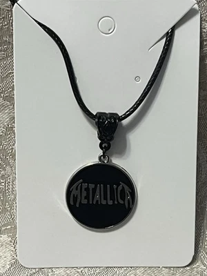 Rock Band METALLICA Plata Colgante Negro Cuero PU Collar Festival 18” Foto 1 de 3