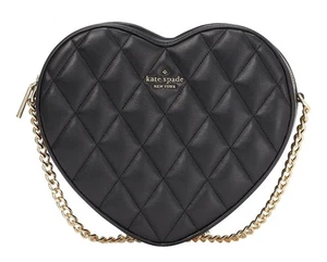NEW KATE SPADE Black Love Shack Quilted Heart Crossbody - Picture 1 of 7
