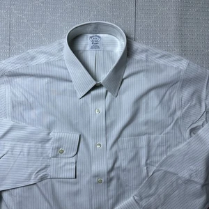 Brooks Brothers Men’s Shirt 16-35 Classic Stripe Stretch Non-Iron Button Up NEW - Picture 1 of 6