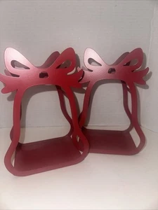 Ashland rot Metall Weihnachten Glocke Tablett 8,5" hoch 2er Set - Bild 1 von 4