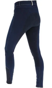 Covalliero Reithose Damen BasicPlus LS 34 XS Vollbesatz Kunstleder navy A5F - Bild 1 von 4