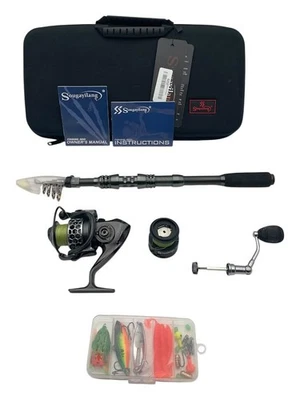 Sougayilang 2.1M Fishing Rod Reel Combo Telescopic Spinning Carrier Bag Kit - Image 1 of 4