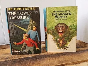 Vintage Hardy Boys Books(2) The Tower Treasure And The Masked Monkey - Picture 1 of 7