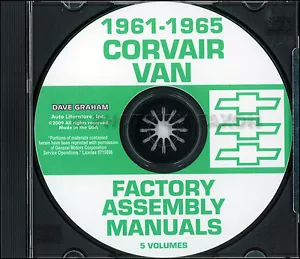 Chevy Corvan Corvair 95 Greenbrier Montaggio Manuale CD 1961 1962 1963 1964 1965 - Foto 1 di 1