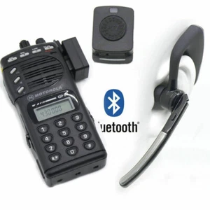 Bluetooth Wireless Adaptor +PTT Headset FOR MOTOROLA GP68 CP200 GP88 Radio HB-6A - Picture 1 of 12