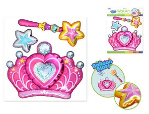 Balloon Blasts PRINCESS THEMED wall stickers 3 big 3D pop-up decals crown wand - Picture 1 of 1