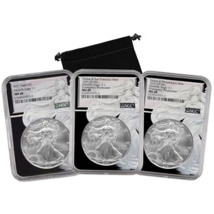 2021 W P S (Set of 3) NGC MS 69 American Silver Eagles - Picture 1 of 1