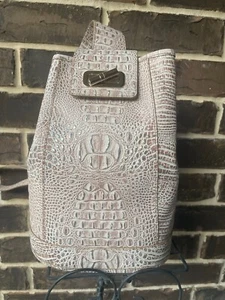 NWT $395 Brahmin Maddie Birch Mini Melbourne Sling Backpack beige cream shimmer - Picture 1 of 5
