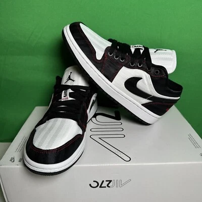 Talla 5.5 - Air Jordan 1 SE Utility Low Blanco Negro Rojo W Foto 1 de 4