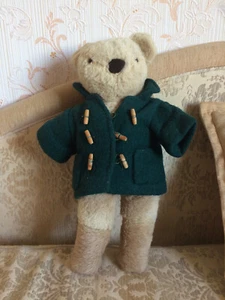 Antique Early 20th Mohair Teddy Bear in Jacket Glass eyes Metal wire carcass - Picture 1 of 17