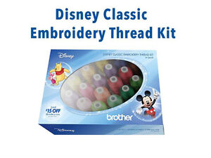 Genuine Brother ETPDISCL24 24 Cones Disney Classic Machine Embroidery Thread Kit
