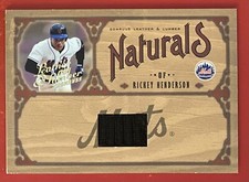2005 Donruss Leather & Lumber Naturals Jerseys Prime /5 Rickey Henderson #N-17