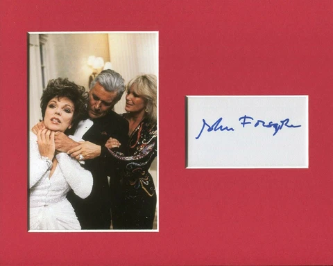 John Forsythe Dynasty Sexy Signed Photo Display With Linda Evans &Joan Collins Cover