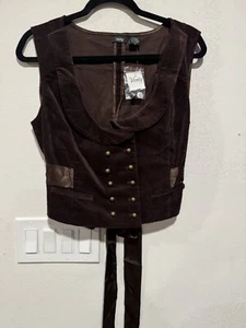 Vintage Vanity XL Vest brown Ren Fest Forrest Pirate Concert - Picture 1 of 6