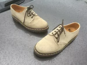Dr Martens 1561 Zapatos Textiles Beige Reino Unido 8.5 UE 42.5 Hecho en Inglaterra - Imagen 1 de 10