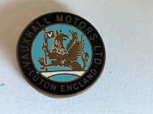 VINTAGE ORIGINAL VAUXHALL MOTORS LTD LUTON ENGLAND EMAILLE ANSTECKKNOPF ABZEICHEN - Bild 1 von 3