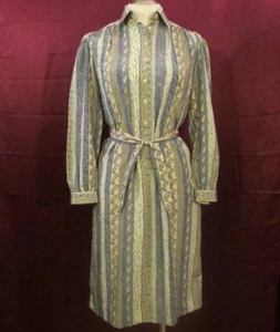 Vtg Schrader Sport Petite Dress Paisley Print Belt Pockets Collar Secretary 6 S - Picture 1 of 8