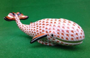 HEREND RUST RED FISHNET BABY WHALE - 15532. - Picture 1 of 15