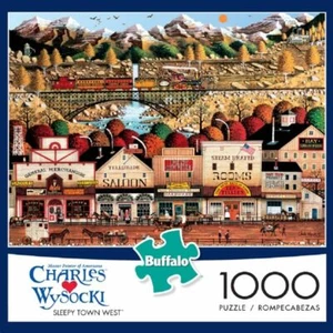 Buffalo Games CHARLES WYSOCKI SLEEPY TOWN WEST 1000 PC PUZZLE LAST STOCK - Picture 1 of 2