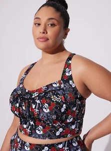 Torrid Retro Wireless Ruched Cups Bikini Top Jerrys Girl Size 3 3X 22-24 NWT - Picture 1 of 4
