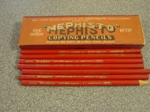 7 Vintage Mephisto Czechoslovakia Pencils 73G 6 NEW Red Koh-I-Noor L&C Hardmuth - Picture 1 of 5