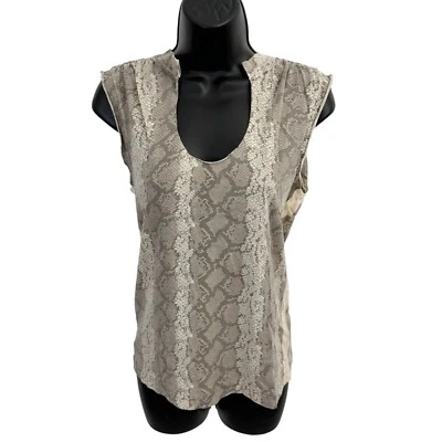 Camiseta sin mangas Marc Jacobs estampado de serpiente gris crema talla extra pequeña Foto 1 de 4
