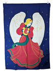 Vintage ange de Noël décoratif polyester extérieur drapeau de jardin 1995