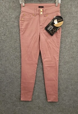 Calça IMAN Feminina 4 Regular Cintura Média Bolsos Magros Emagrecimento Elástico Rosa Nova Com Etiqueta - Imagem 1 de 4