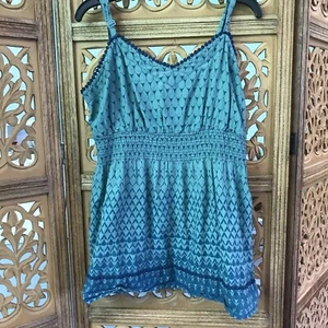 ELLE Women's Spaghetti strap Top size M, Teal and blue - Picture 1 of 4