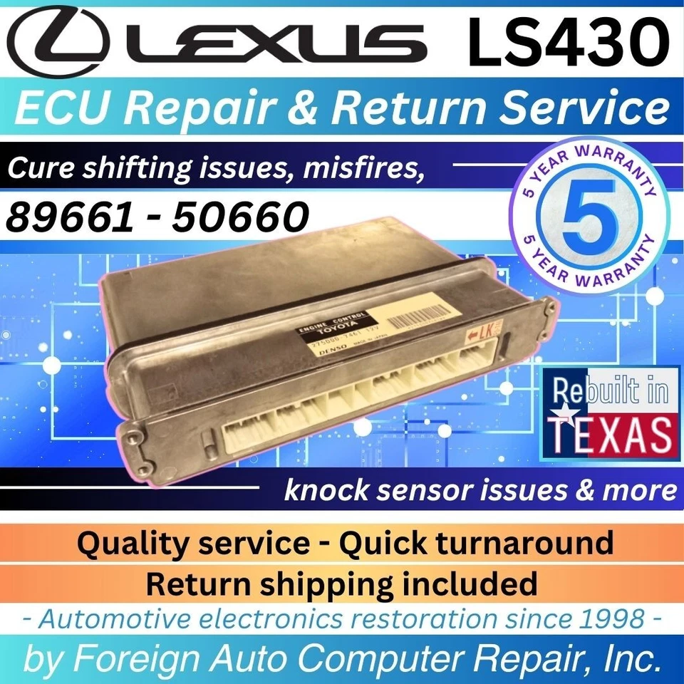 2003 LS430 - 89661-50660 Lexus ECU Repair - Cura problemas de mudança | Garantia de 5 anos - Imagem 1 de 1