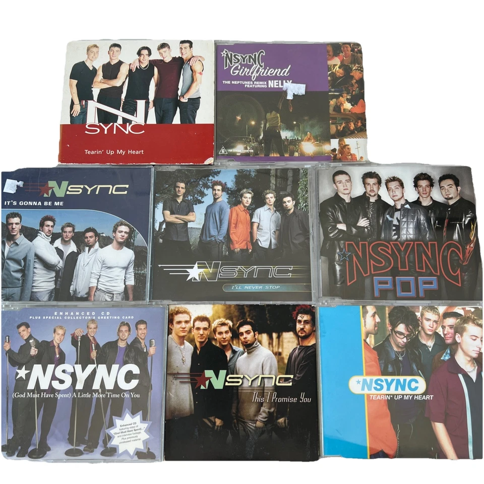 CD singles Nsync a granel x8 años 90 00 mercancía de música pop dance ediciones australianas Foto 1 de 4