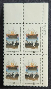US Scott 1420 - Pilgrim Landing - MNH - 1970 Issue - Plate Block of 4 - Picture 1 of 1
