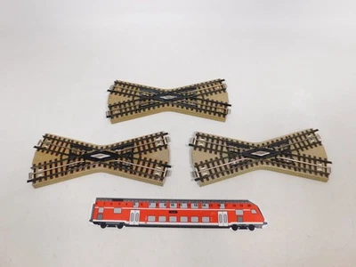 3x Märklin H0 00 AC 3600 K Crossing M Track Full Profile for 3600/800 #DG387-0,5 - Image 1 of 4