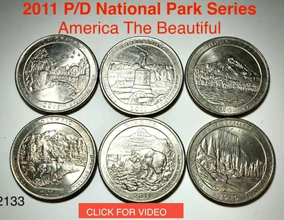 2010-2011 America The Beautiful National Park Quarters – P & D (6 Coin Lot) - Image 1 of 2