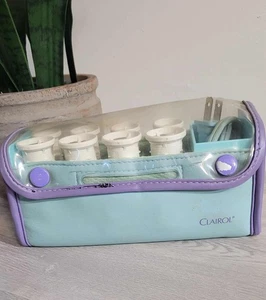 Vintage Clairol Set To Go Travel Hot Rollers Hair Model TS-8 Aqua Purple GETESTET - Bild 1 von 4