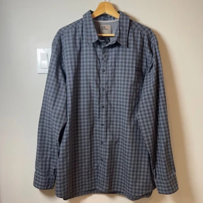 5.11 Tactical Mens XL Gray Gingham Long Sleeve Button Down Shirt - Image 1 of 4