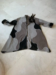 Machiko 100% Baumwolle schicke A-Linie Tunika/Jacke mit Taschen 1X - Bild 1 von 6