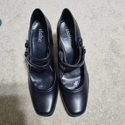 Новый с ярлыками Rialto двойной вниз темно-синий Мэри Джейн каблуки 7,5 - Изображение 1 из 4