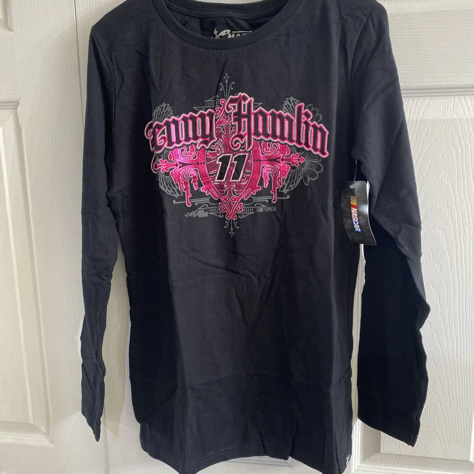 Camiseta Denny Hamlin #11 nova perseguição multicolorida autêntica tamanho grande - Imagem 1 de 4