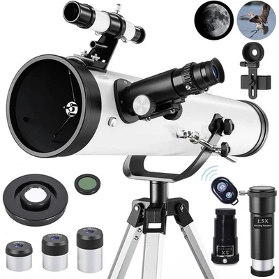 Telescope for Adults Astronomy 76mm Aperture 700mm 35-525X Reflector Achromatic - Image 1 of 4