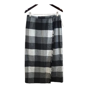Vintage Rafaella Buffalo Plaid Wool Maxi Length Blanket Skirt Y2K Women's 10 NWT - Picture 1 of 6