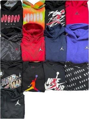 NIKE AIR JORDAN Sudaderas con capucha polar o sudadera cuello redondo para niños pequeños; tallas 4-7 nuevas con etiquetas Foto 1 de 3