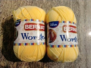 2 Bernat Worsted Acrylic 14 Oz Skein 867 yds. Color Yellow NOS - Picture 1 of 4