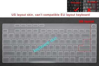 US Keyboard Skin Cover for Asus ROG Strix Scar 16" G634 G634J G634JY G614 G614J - Image 1 of 4