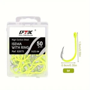 50PCS/1Box FTK Premium Stainless Steel Overturned Hooks Assortment - Picture 1 of 1